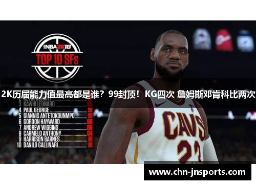 2K历届能力值最高都是谁？99封顶！KG四次 詹姆斯邓肯科比两次